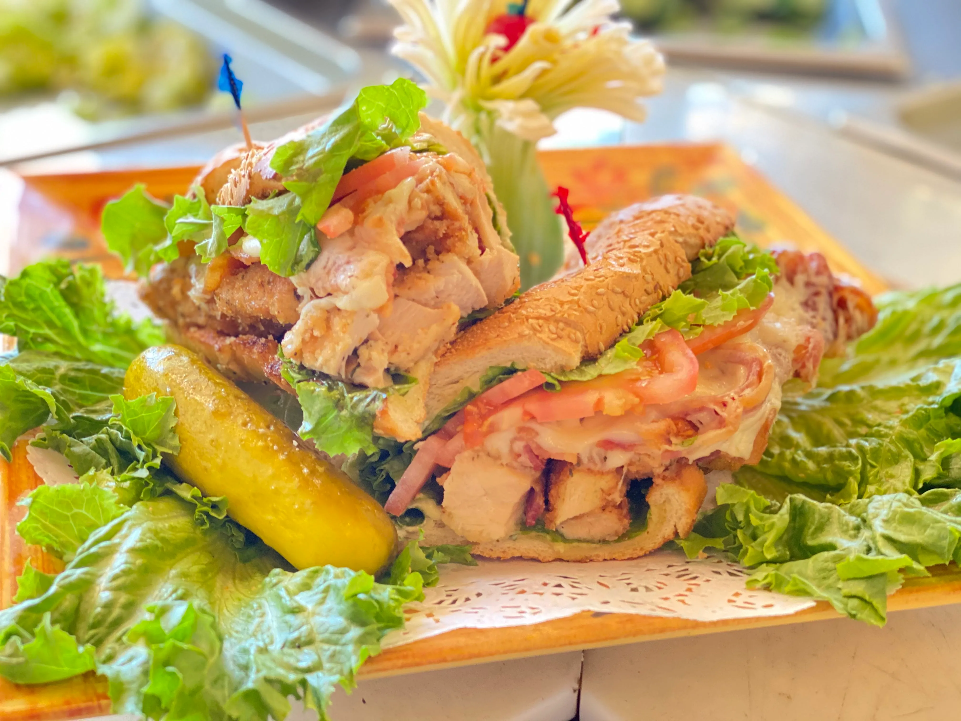 Fresh deli-style food prepared for a meal