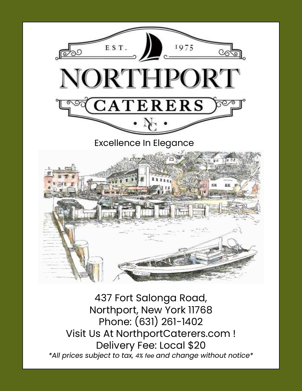 Northport Deli menu ↗” Catering Menu Cover